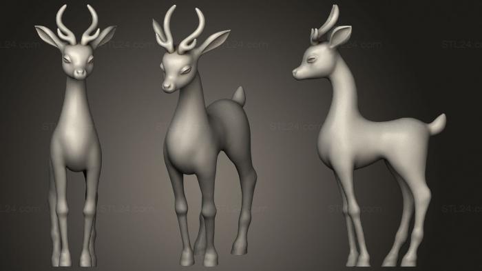 Статуэтки животных (Олень, STKJ_2083) 3D модель для ЧПУ станка